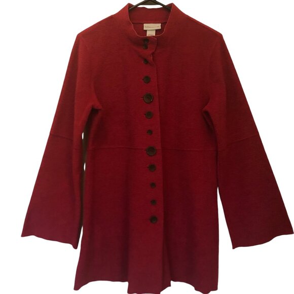 Soft Surroundings textured fleece tunic cardigan w/ bell sleeves sz M - Picture 1 of 8